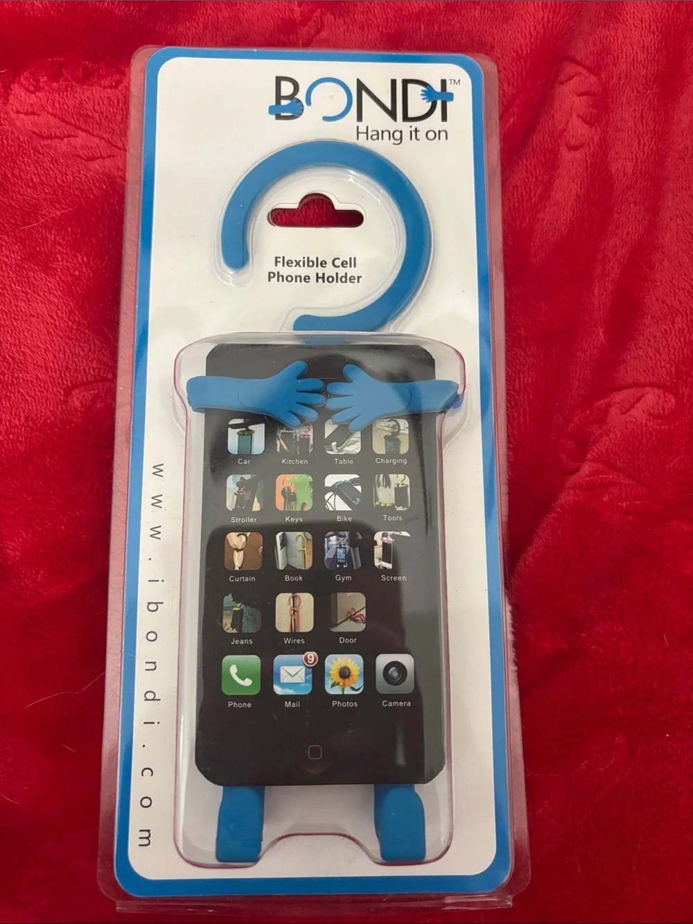 Bondi Hang it on Flexible Cell Phone Holder - Blue